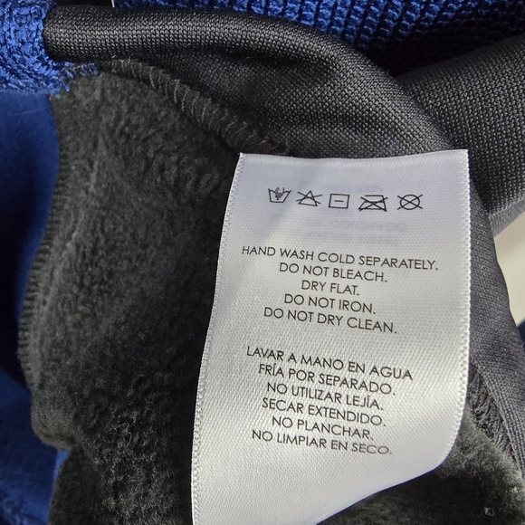 SPYDER Quarter Zip Fleece Lined Pullover Waffle Sweater Blue Black Mens Size L - Picture 10 of 14